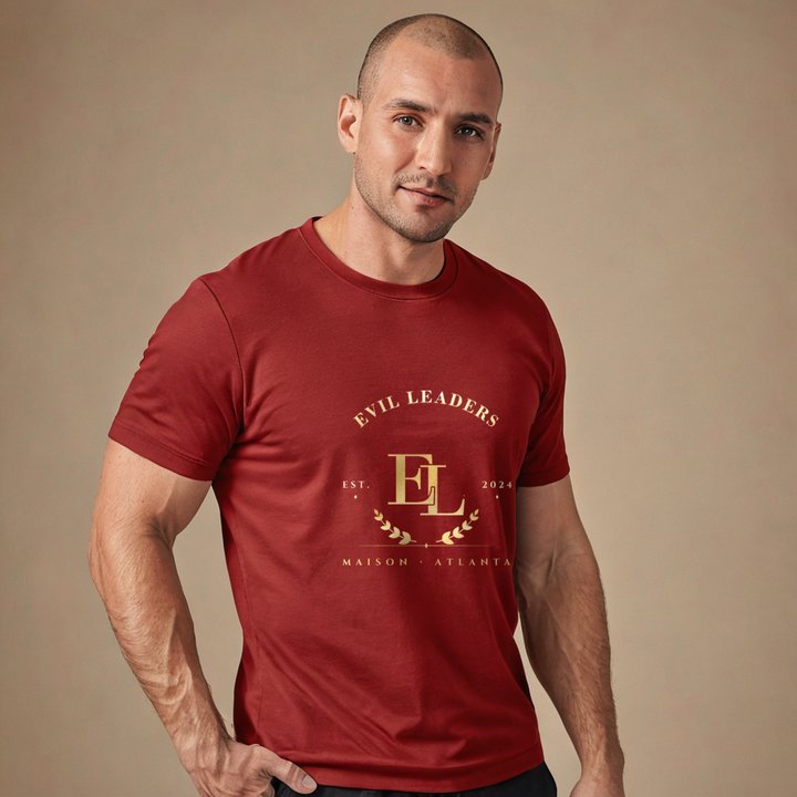 Evil Leaders Maison Heritage Arch Tee in Cardinal