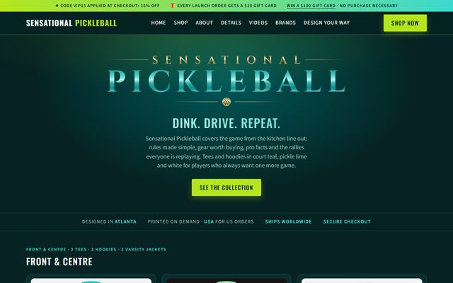 sensationalpickleball.com website