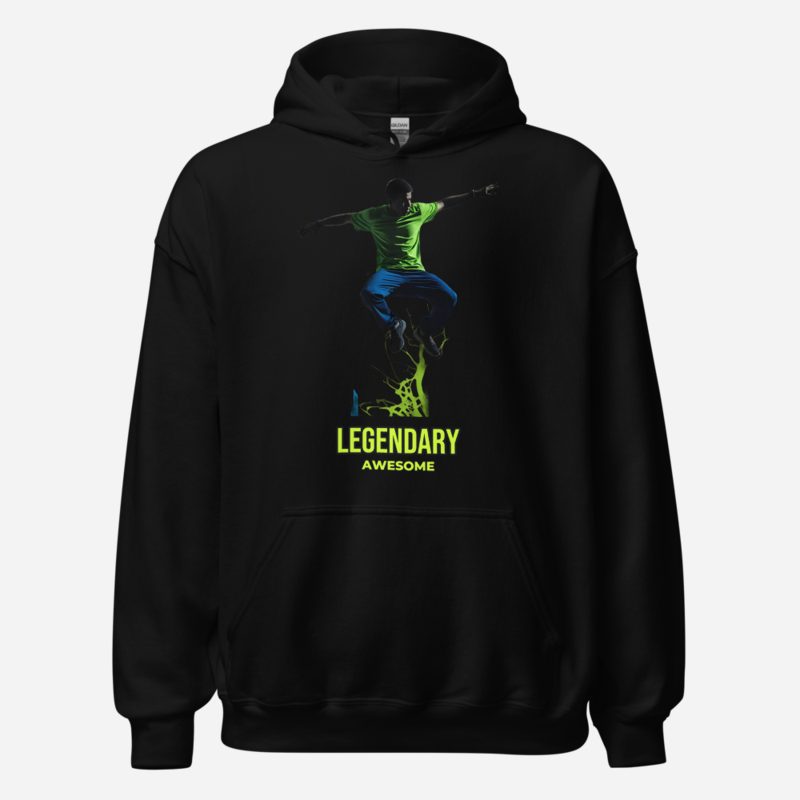 Legendary Awesome Rooftop Leap Hoodie in Black
