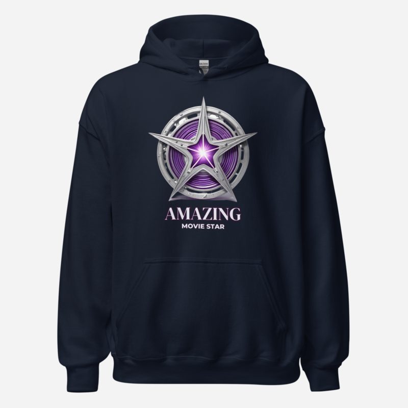 Amazing Movie Star Star Reel Hoodie in Navy