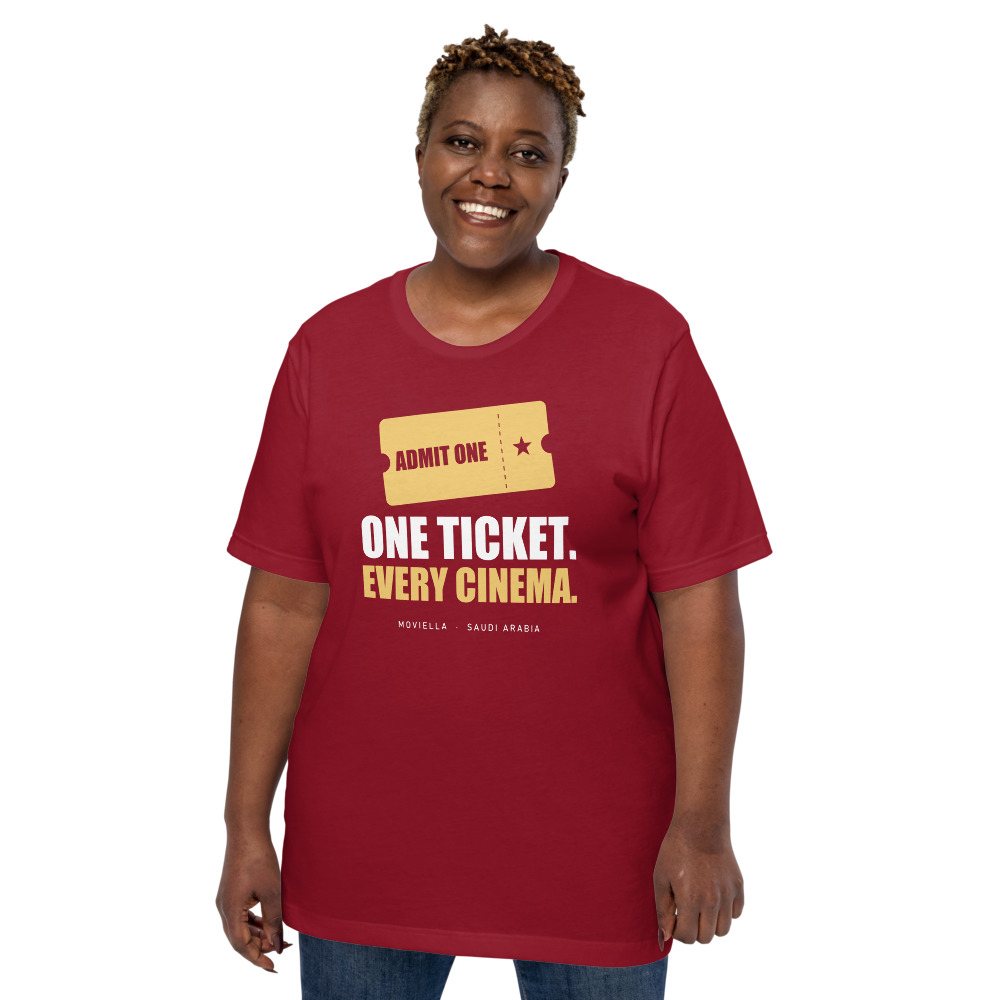 Moviella One Ticket Every Cinema Cinema Tee Front