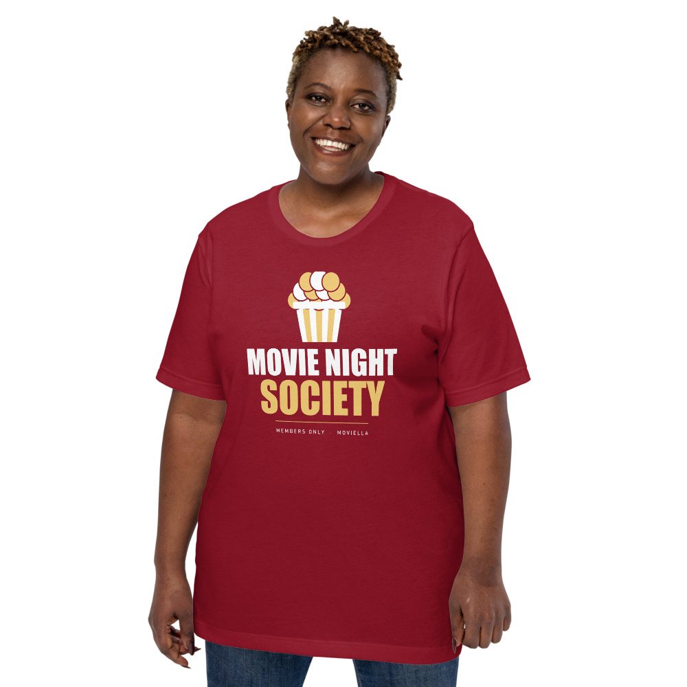Moviella Movie Night Society (Popcorn) Cinema Tee Front