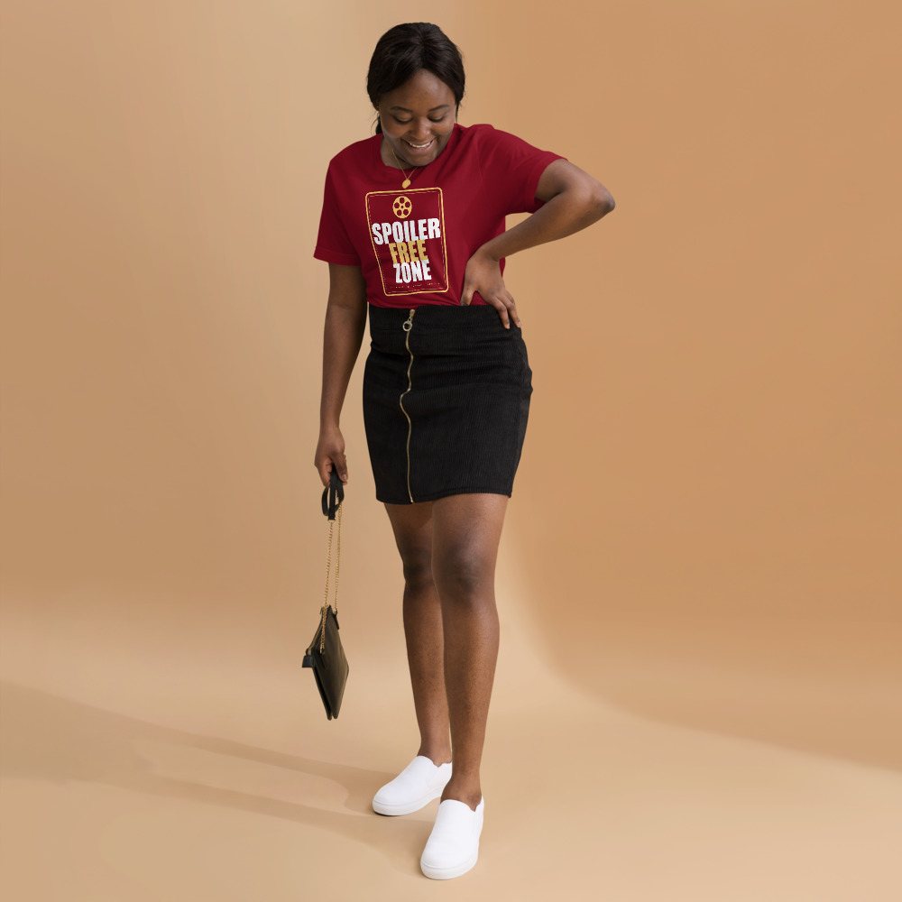 Moviella Spoiler Free Zone Cinema Tee Front