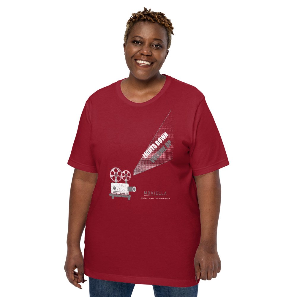 Moviella Projector Glow Screening Room Tee Front