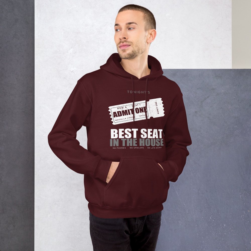 Moviella Admit One Screening Room Hoodie Front