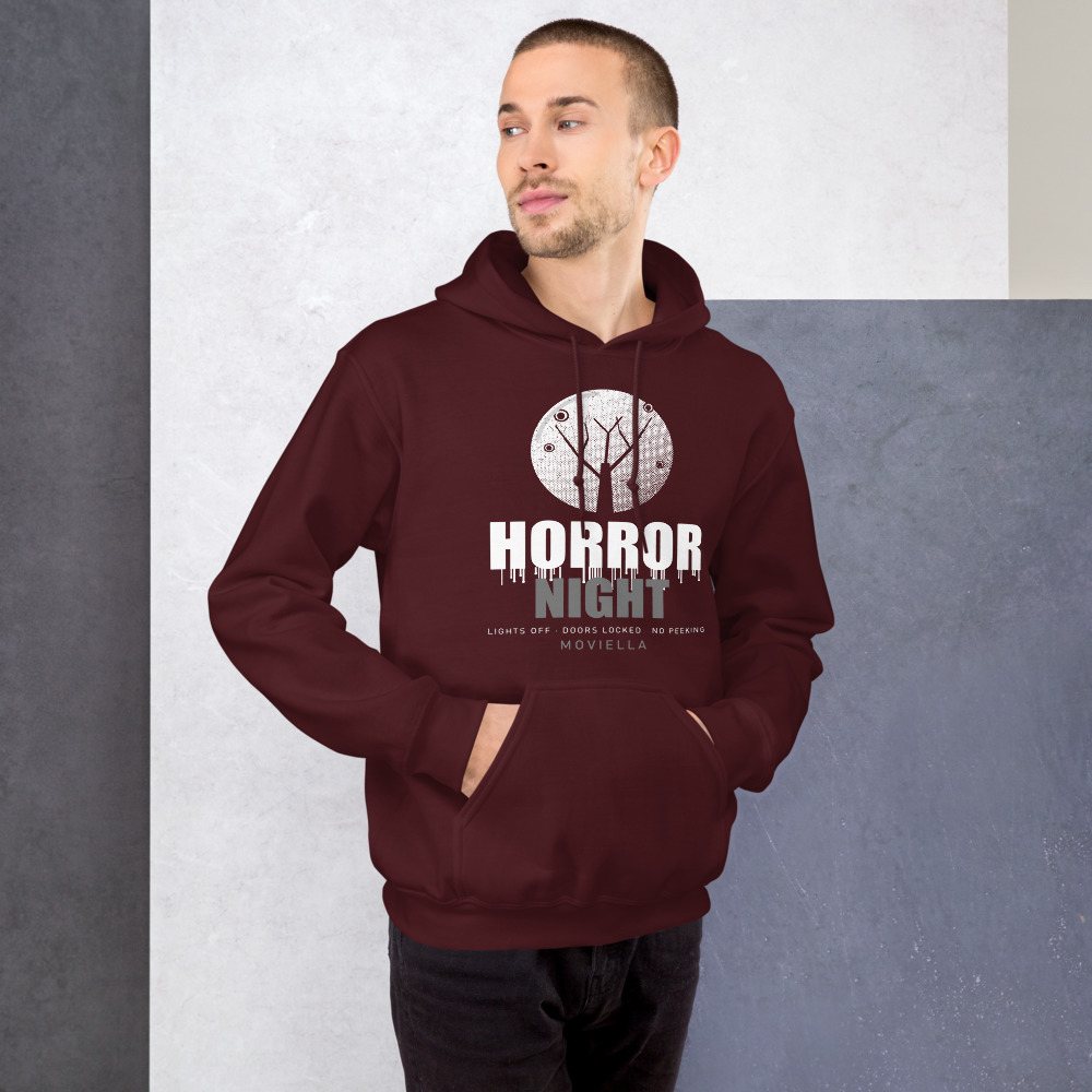Moviella Horror Night Screening Room Hoodie Front