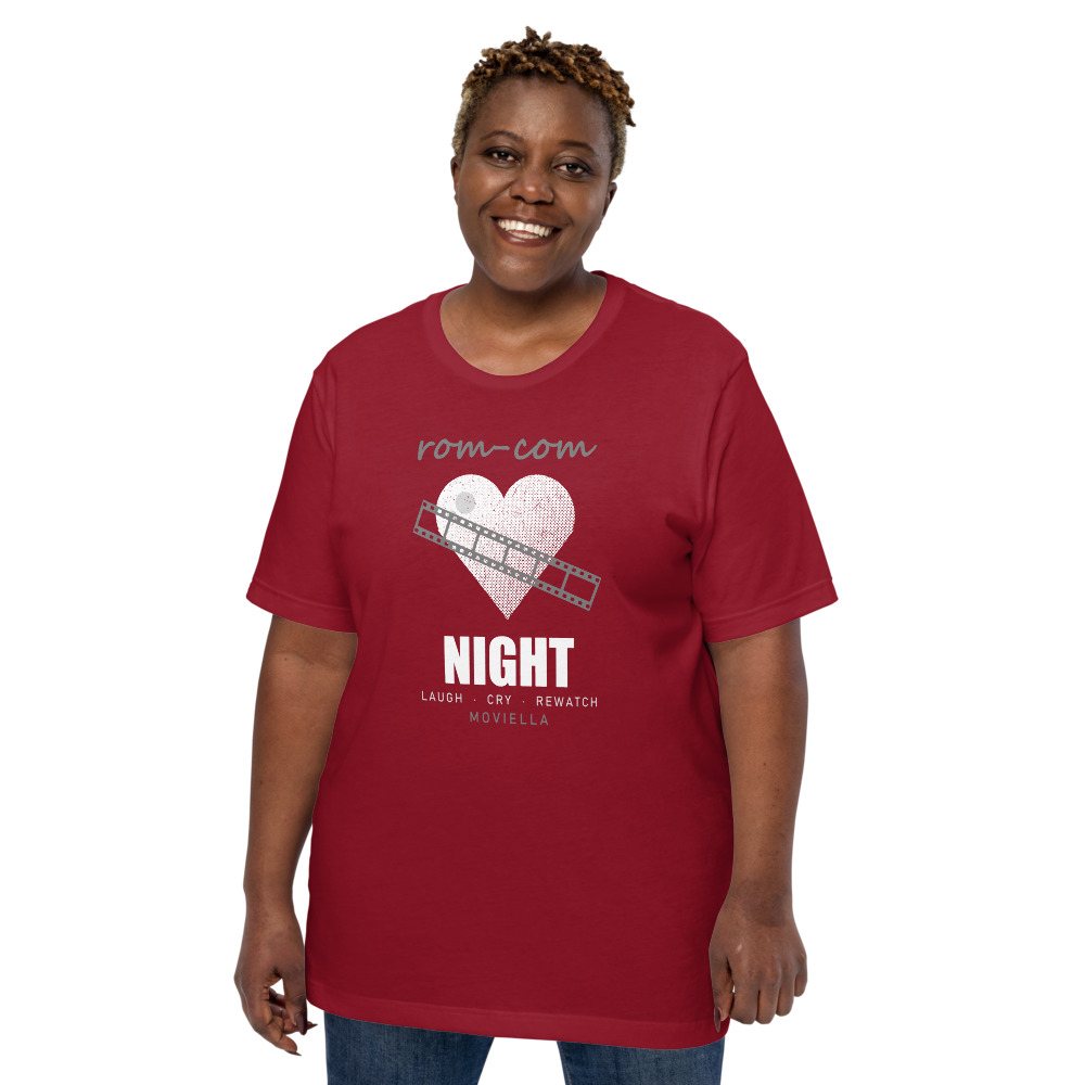 Moviella Rom-Com Night Screening Room Tee Front