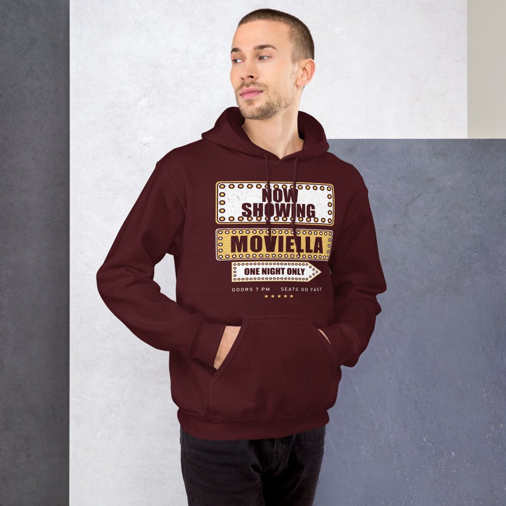 Moviella Now Showing Screening Room Hoodie Front