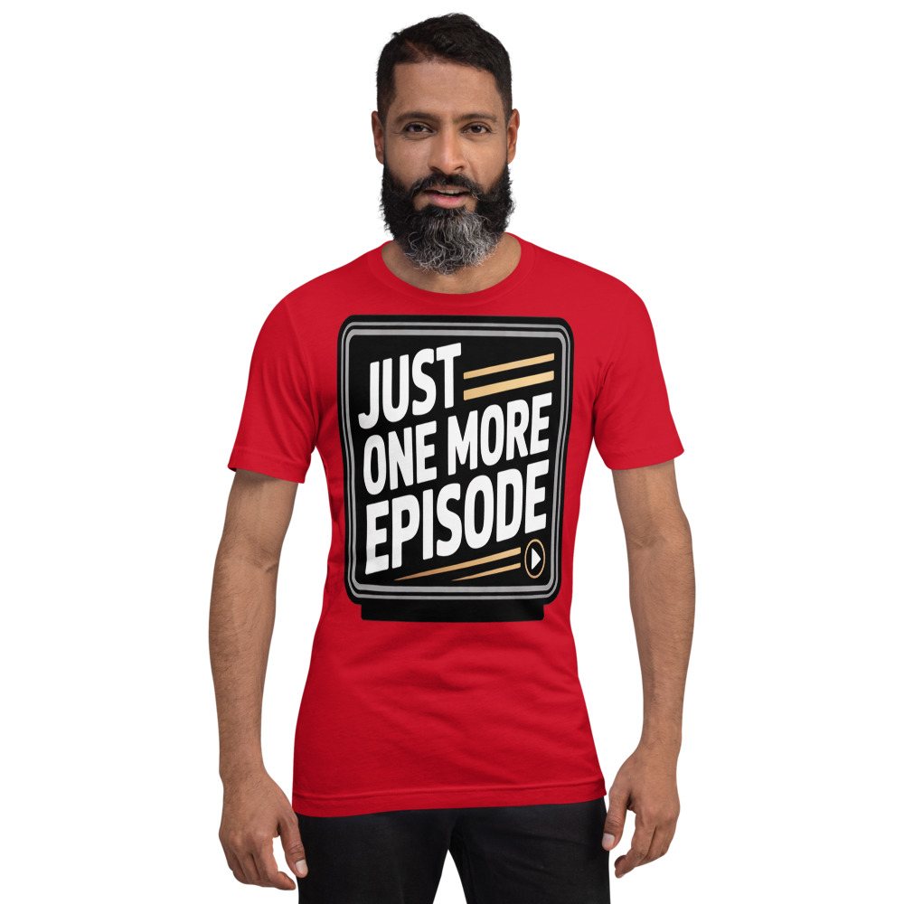 Moviella Just One More Episode Tee in Red
