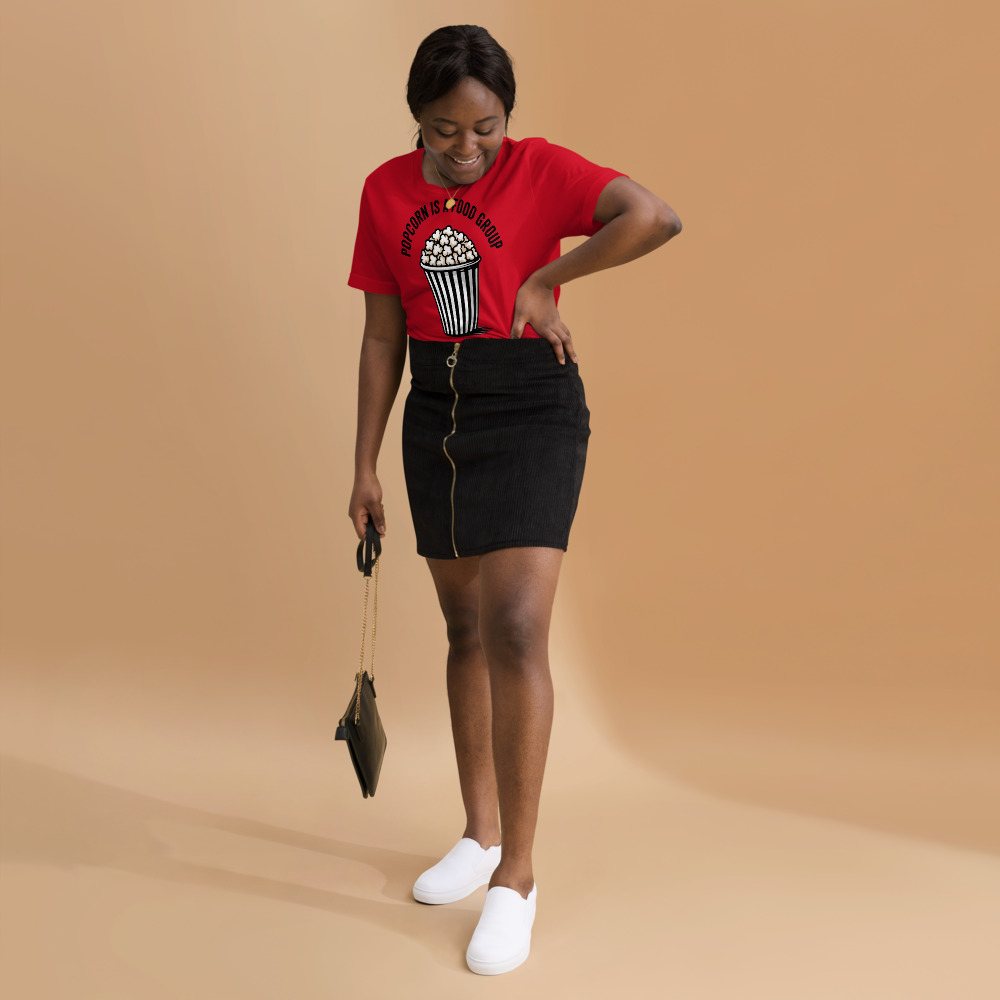 Moviella Popcorn Is A Food Group Tee Front
