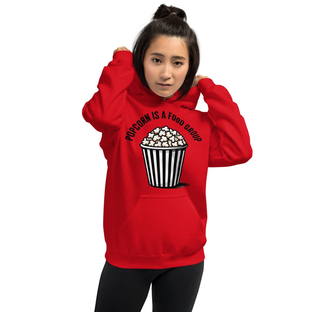 Moviella Popcorn Is A Food Group Hoodie in Red