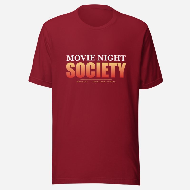 Moviella Movie Night Society Tee Cardinal