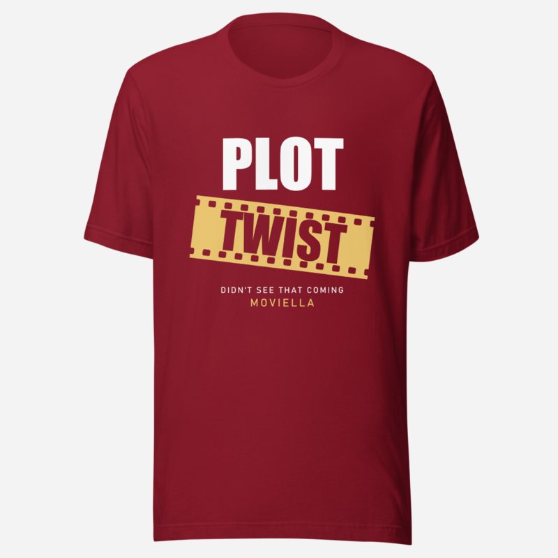 Moviella Plot Twist (Film Strip) Cinema Tee Cardinal