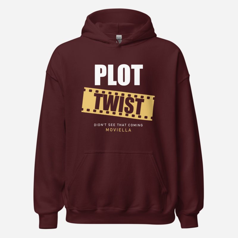 Moviella Plot Twist (Film Strip) Cinema Hoodie Maroon