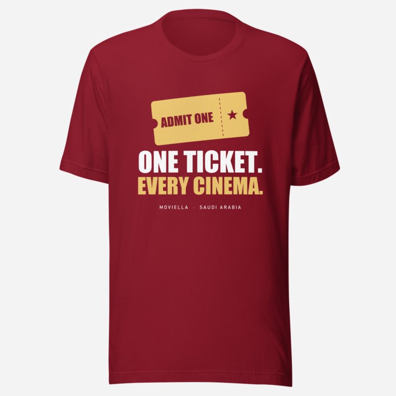 Moviella One Ticket Every Cinema Cinema Tee Cardinal