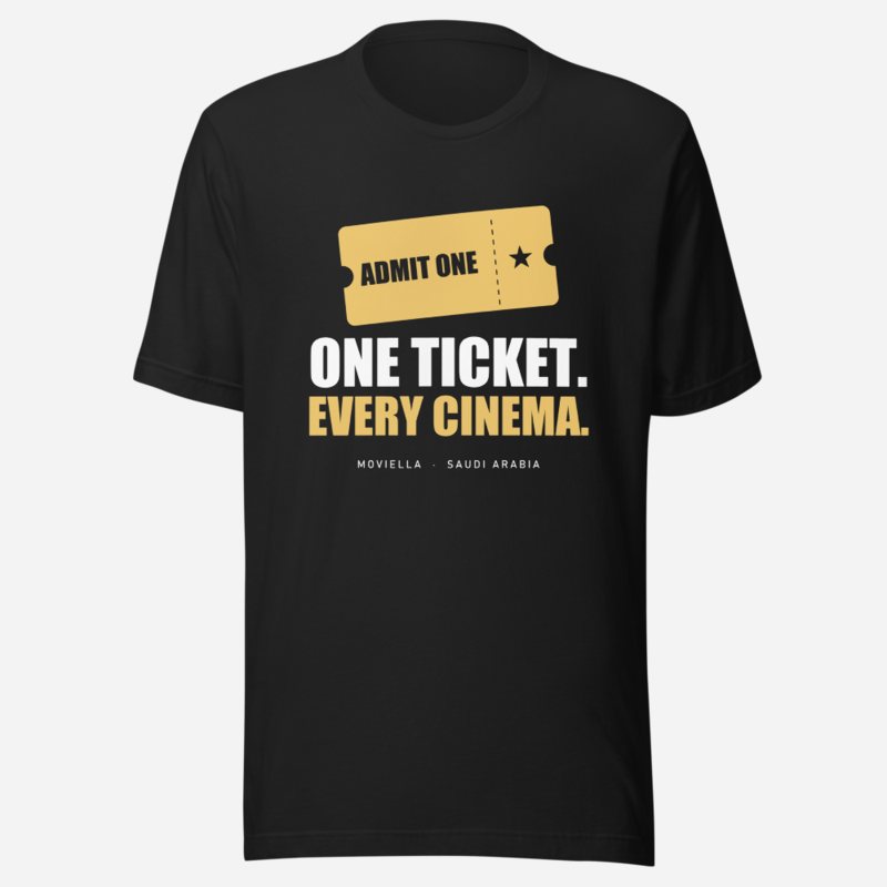 Moviella One Ticket Every Cinema Cinema Tee Vintage Black
