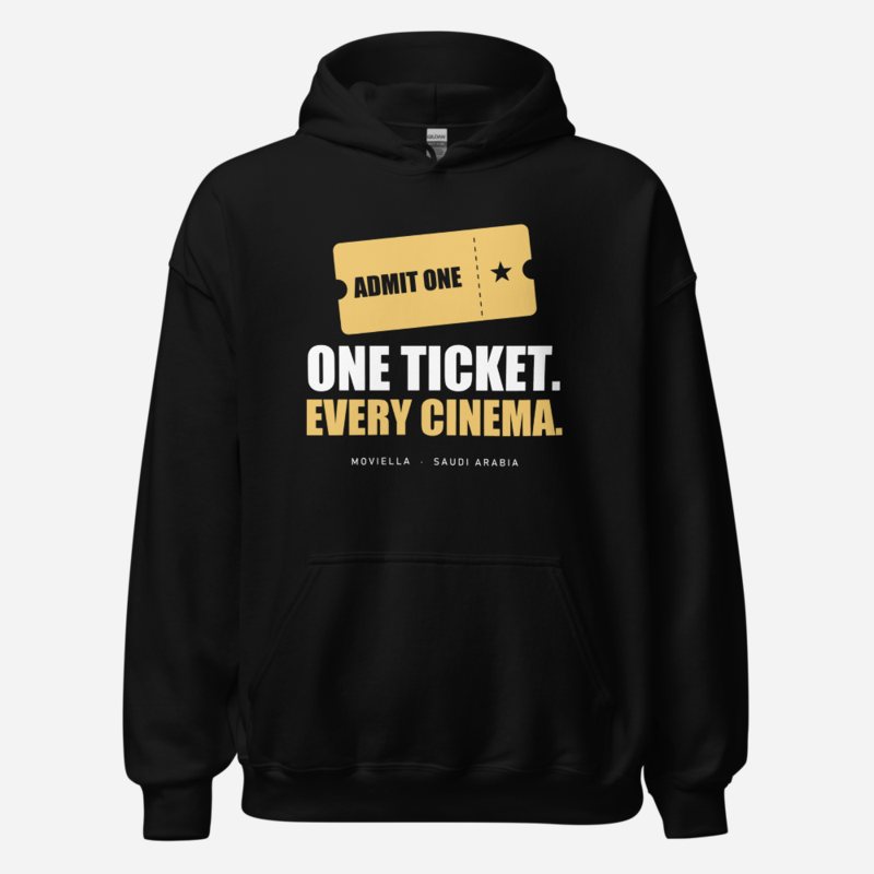 Moviella One Ticket Every Cinema Cinema Hoodie in Black