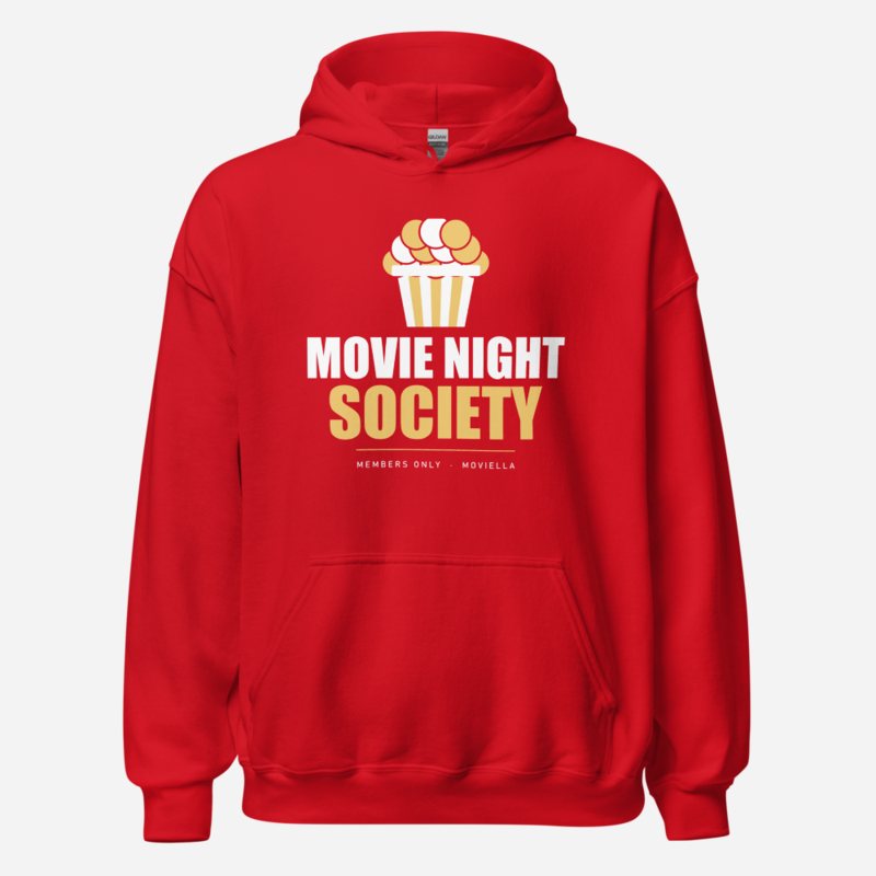 Moviella Movie Night Society (Popcorn) Cinema Hoodie Red