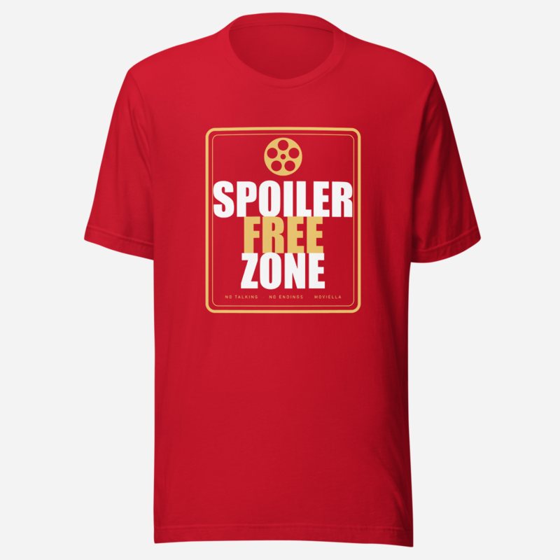 Moviella Spoiler Free Zone Cinema Tee Red