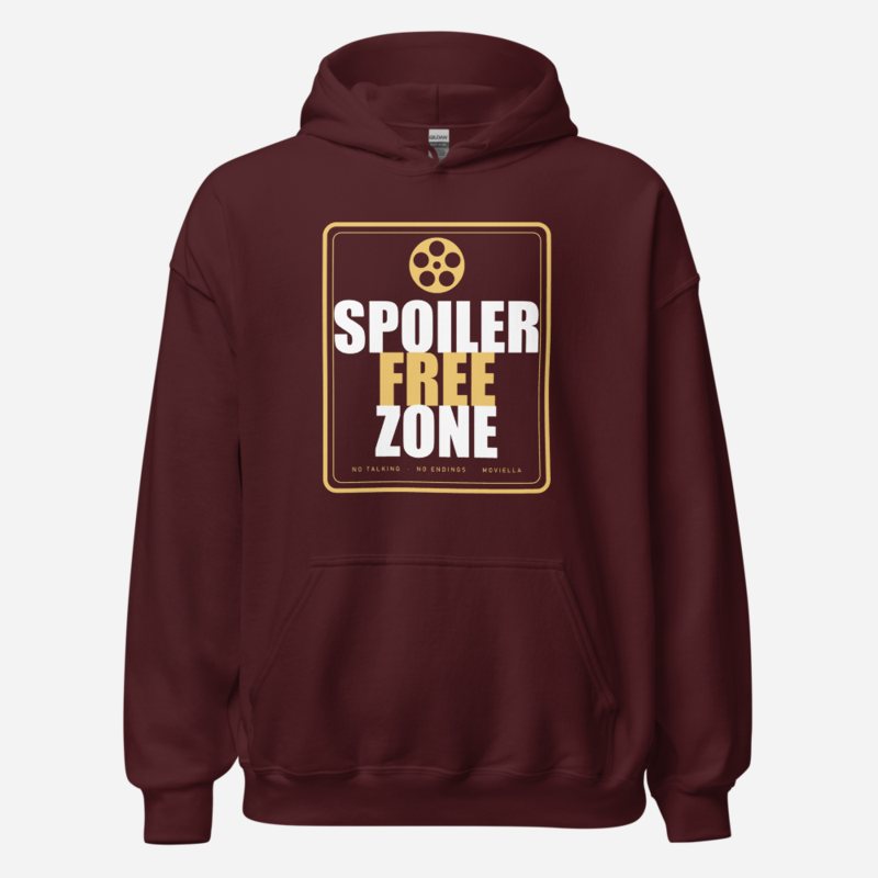Moviella Spoiler Free Zone Cinema Hoodie Maroon