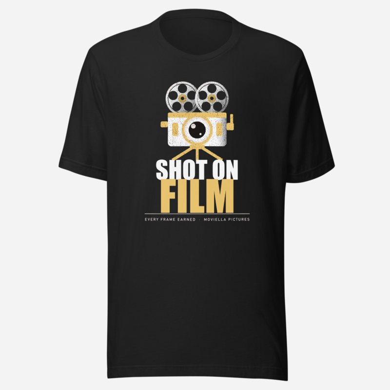 Moviella Shot On Film Screening Room Tee Vintage Black