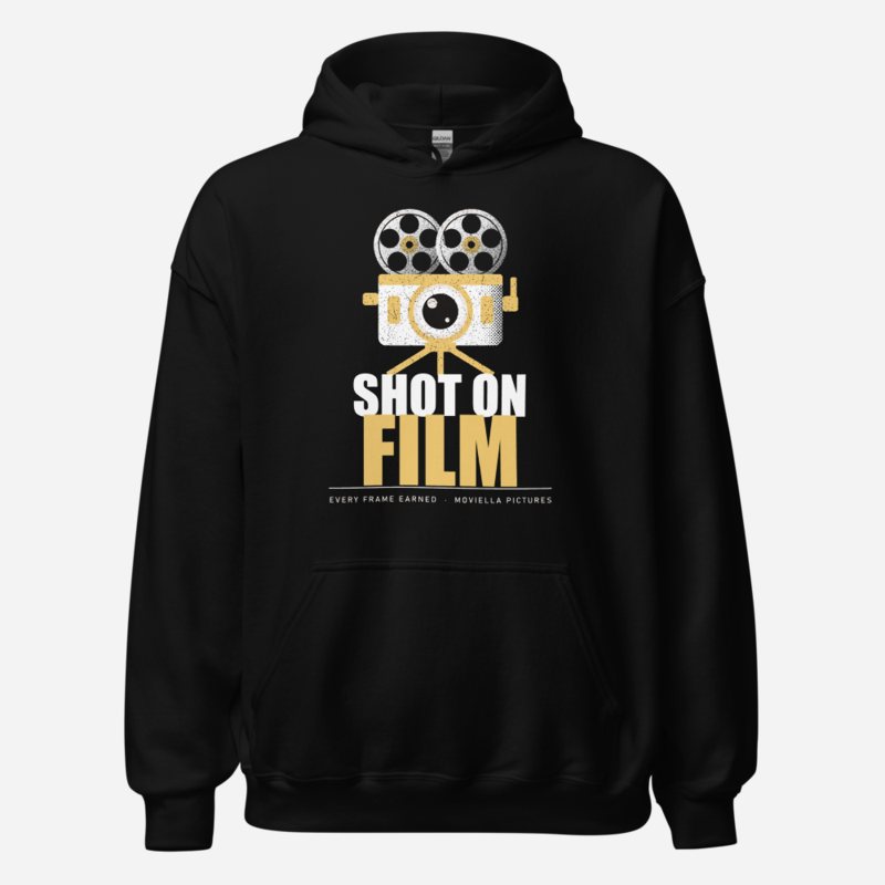 Moviella Shot On Film Screening Room Hoodie Black