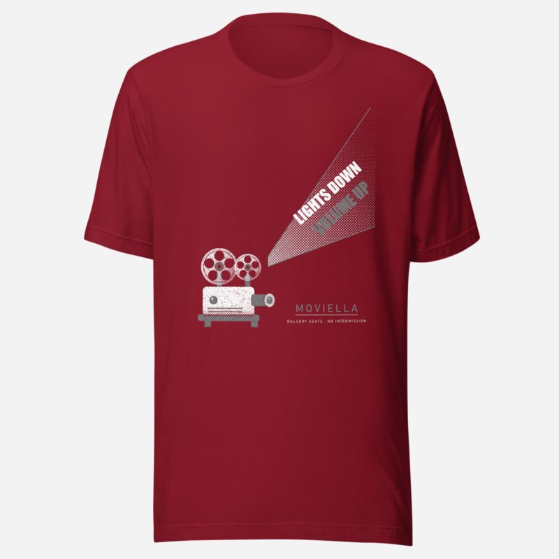 Moviella Projector Glow Screening Room Tee Cardinal