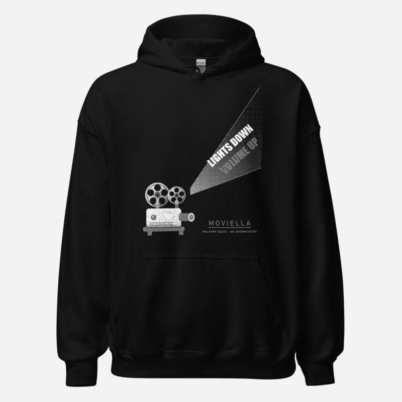 Moviella Projector Glow Screening Room Hoodie in Black