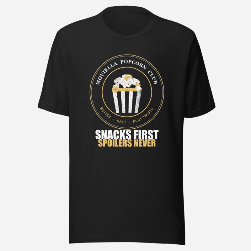 Moviella Popcorn Club Screening Room Tee Vintage Black