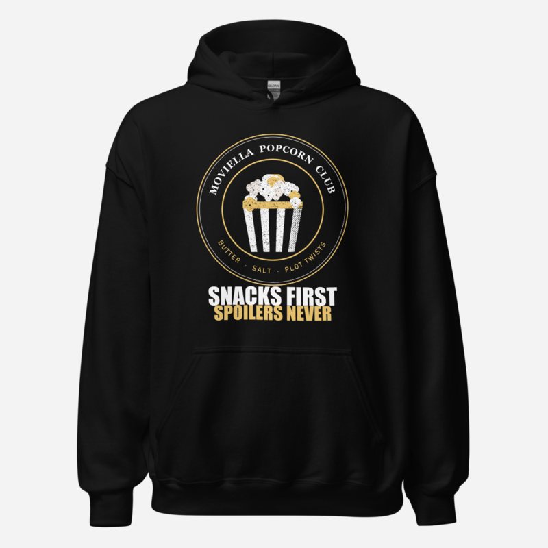 Moviella Popcorn Club Screening Room Hoodie in Black