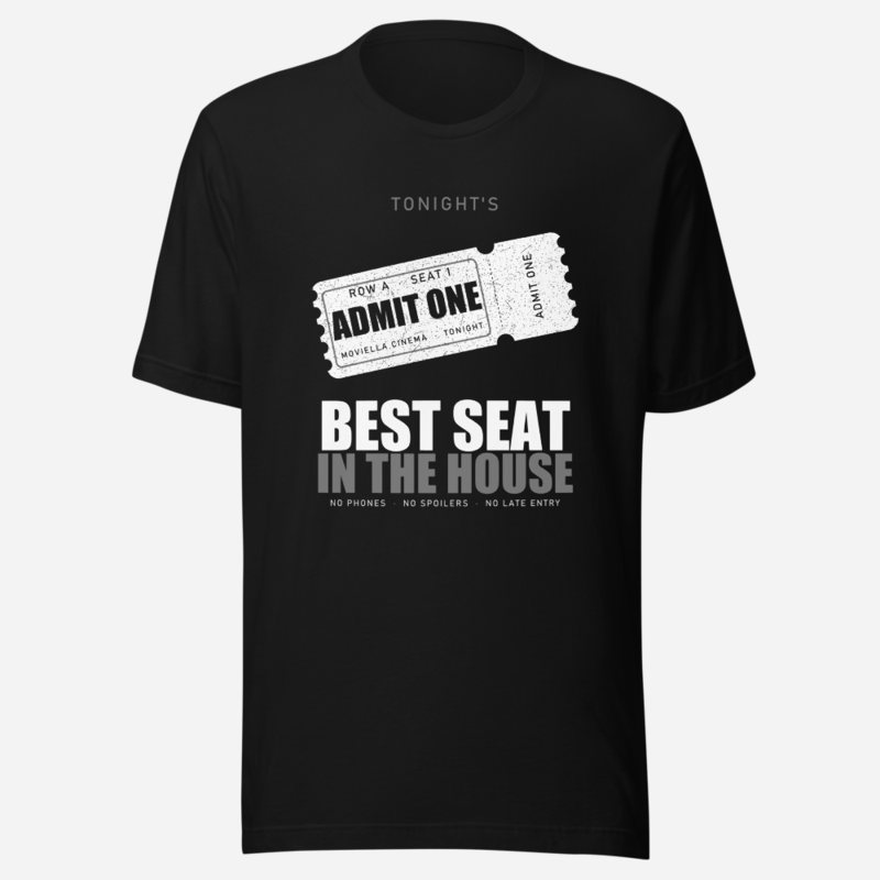 Moviella Admit One Screening Room Tee in Black