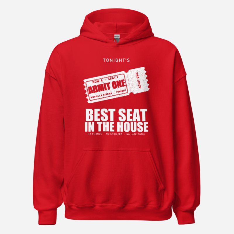 Moviella Admit One Screening Room Hoodie in Red