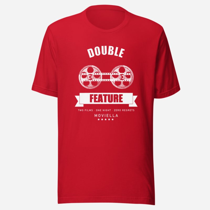 Moviella Double Feature Screening Room Tee in Red