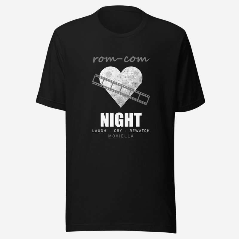 Moviella Rom-Com Night Screening Room Tee Black
