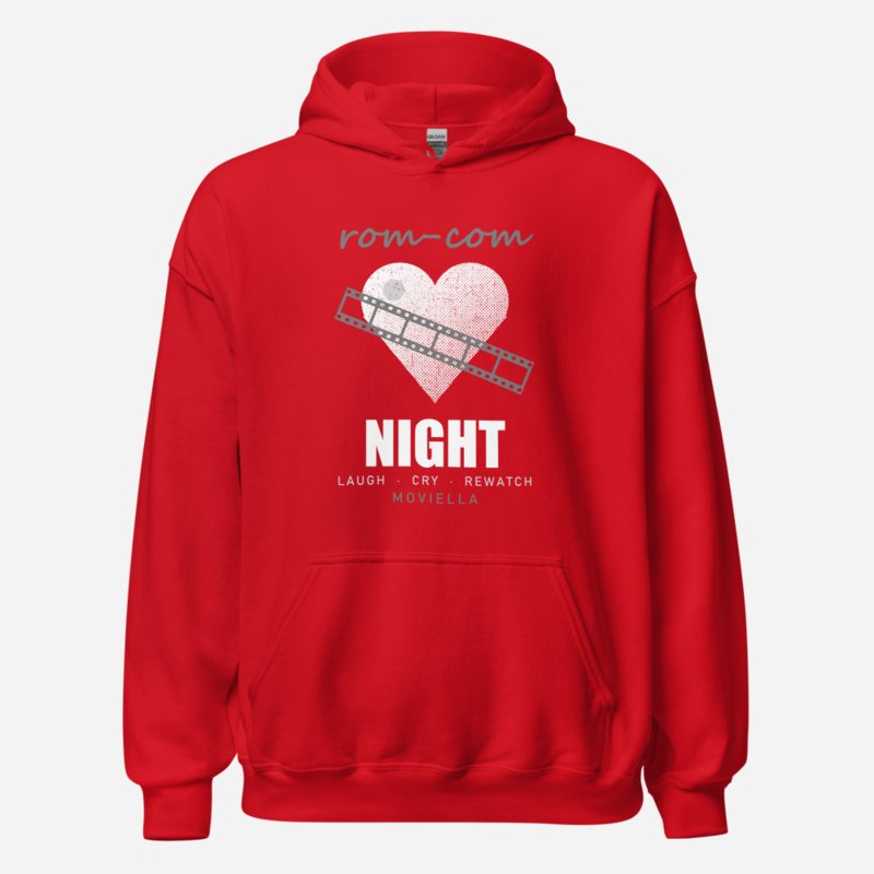 Moviella Rom-Com Night Screening Room Hoodie Red