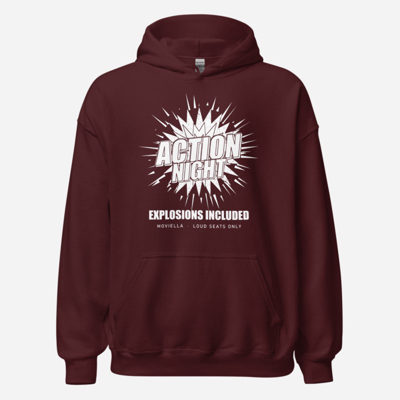 Moviella Action Night Screening Room Hoodie Maroon