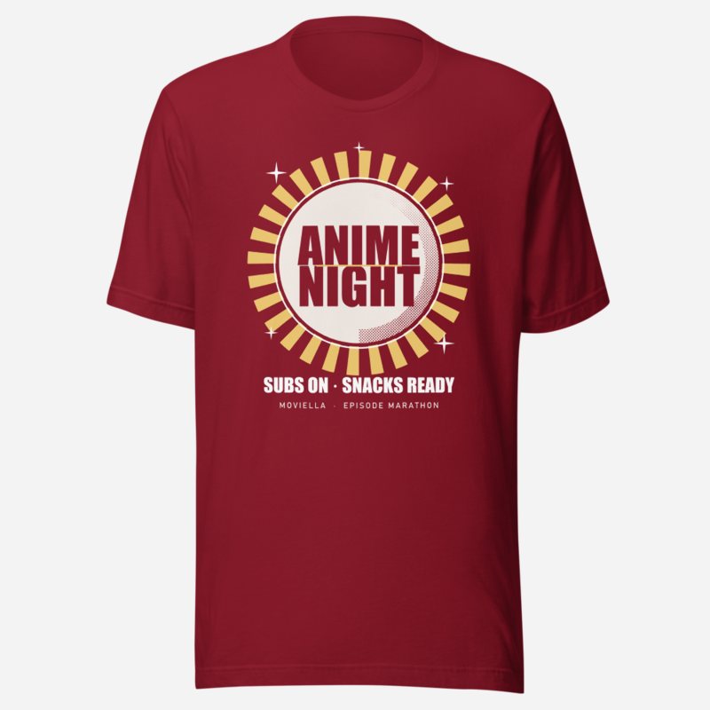 Moviella Anime Night Screening Room Tee Cardinal