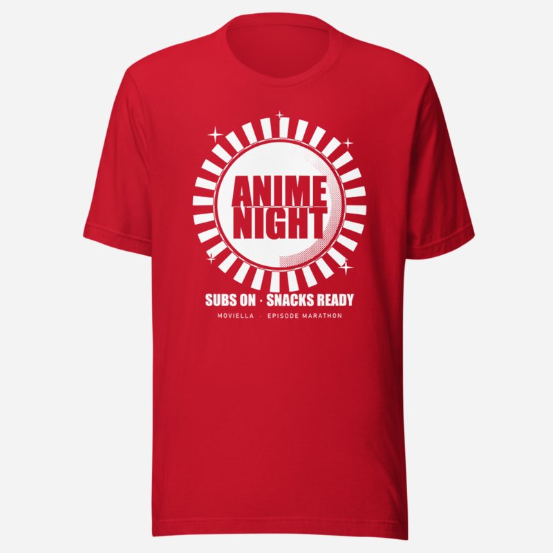 Moviella Anime Night Screening Room Tee in Red