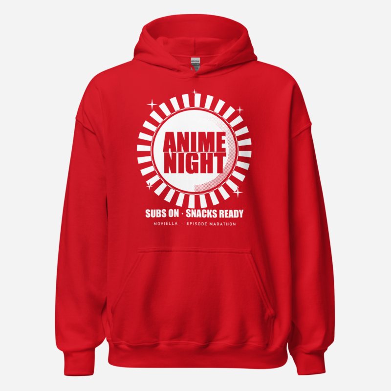 Moviella Anime Night Screening Room Hoodie Red