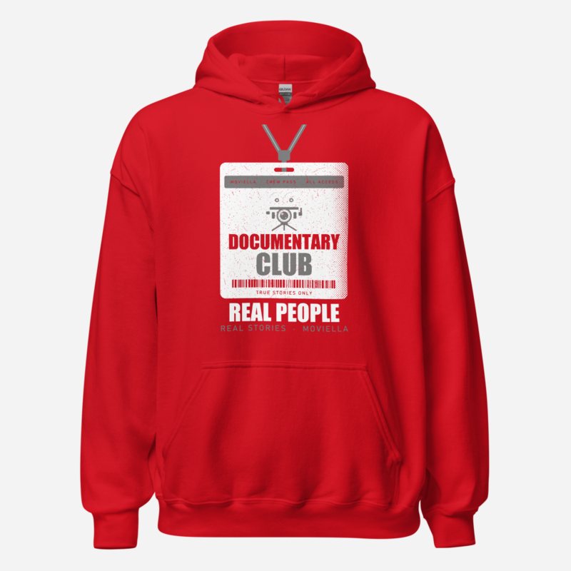 Moviella Documentary Club Screening Room Hoodie in Red