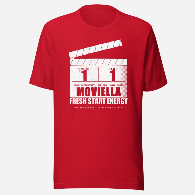 Moviella Scene 1 Take 1 Screening Room Tee in Red