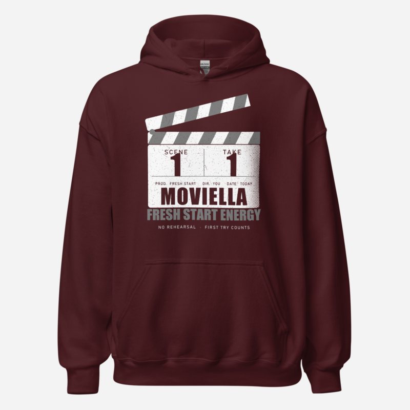 Moviella Scene 1 Take 1 Screening Room Hoodie Maroon