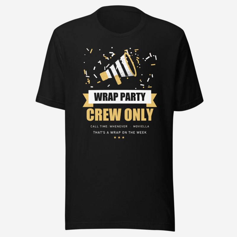 Moviella Wrap Party Screening Room Tee in Black