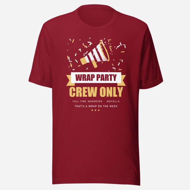 Moviella Wrap Party Screening Room Tee Cardinal