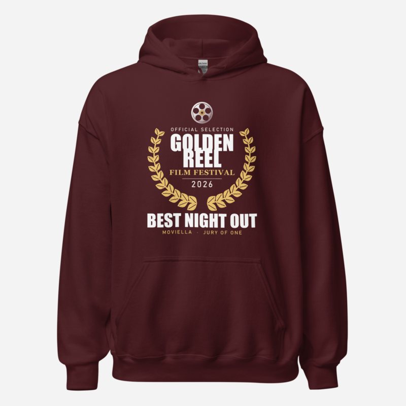 Moviella Golden Reel Festival Screening Room Hoodie Maroon