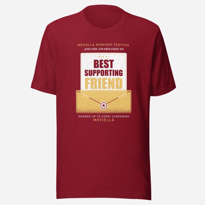 Moviella Best Supporting Friend Screening Room Tee Cardinal