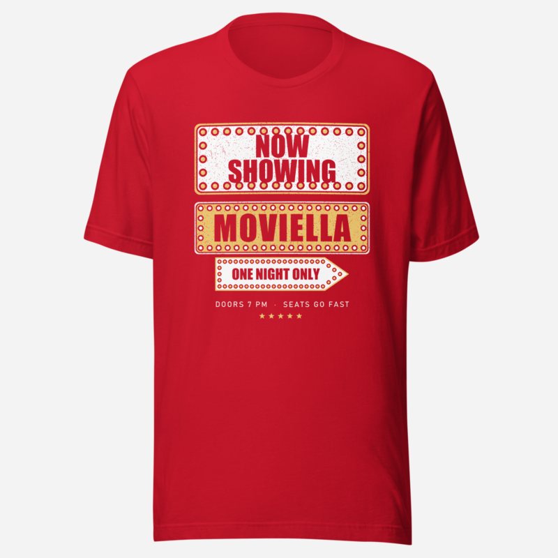 Moviella Now Showing Screening Room Tee in Red