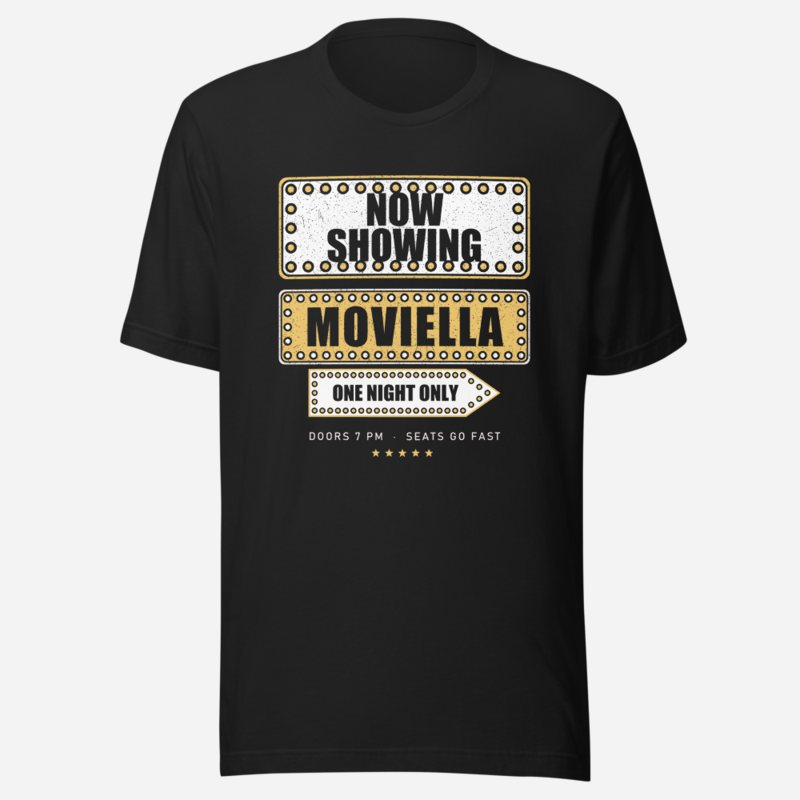 Moviella Now Showing Screening Room Tee Vintage Black