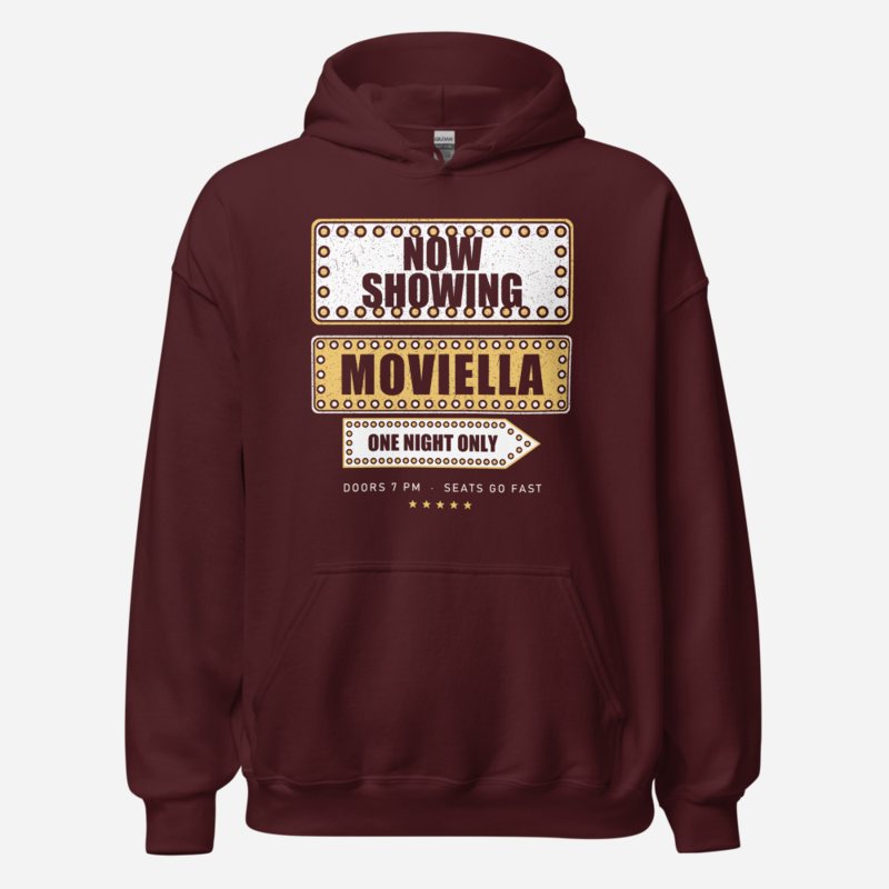 Moviella Now Showing Screening Room Hoodie Maroon