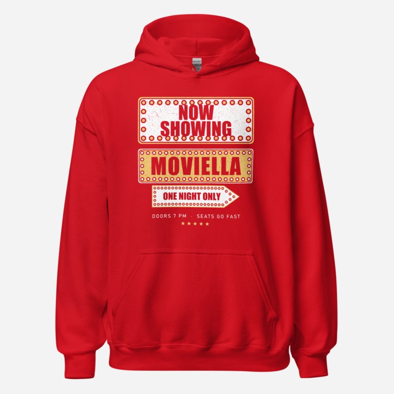 Moviella Now Showing Screening Room Hoodie in Red